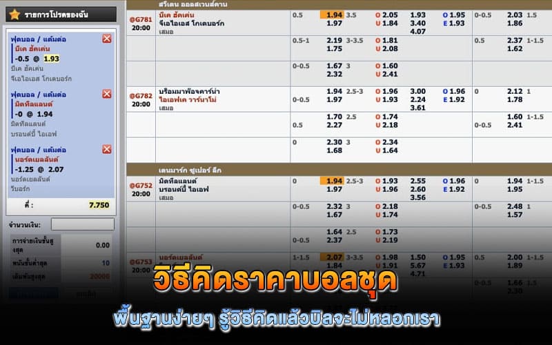 วิธีคิดราคาบอลชุด